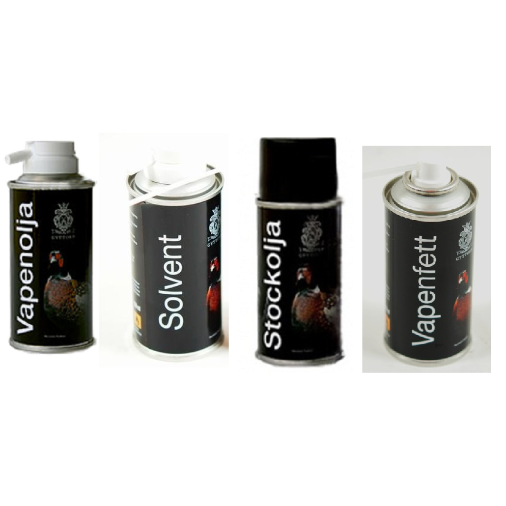 Vapenvårdspaket Träkolv Gyttorp omtyckt prispressat paket, liknande paket finns även för den som har gevär med syntetkolv!