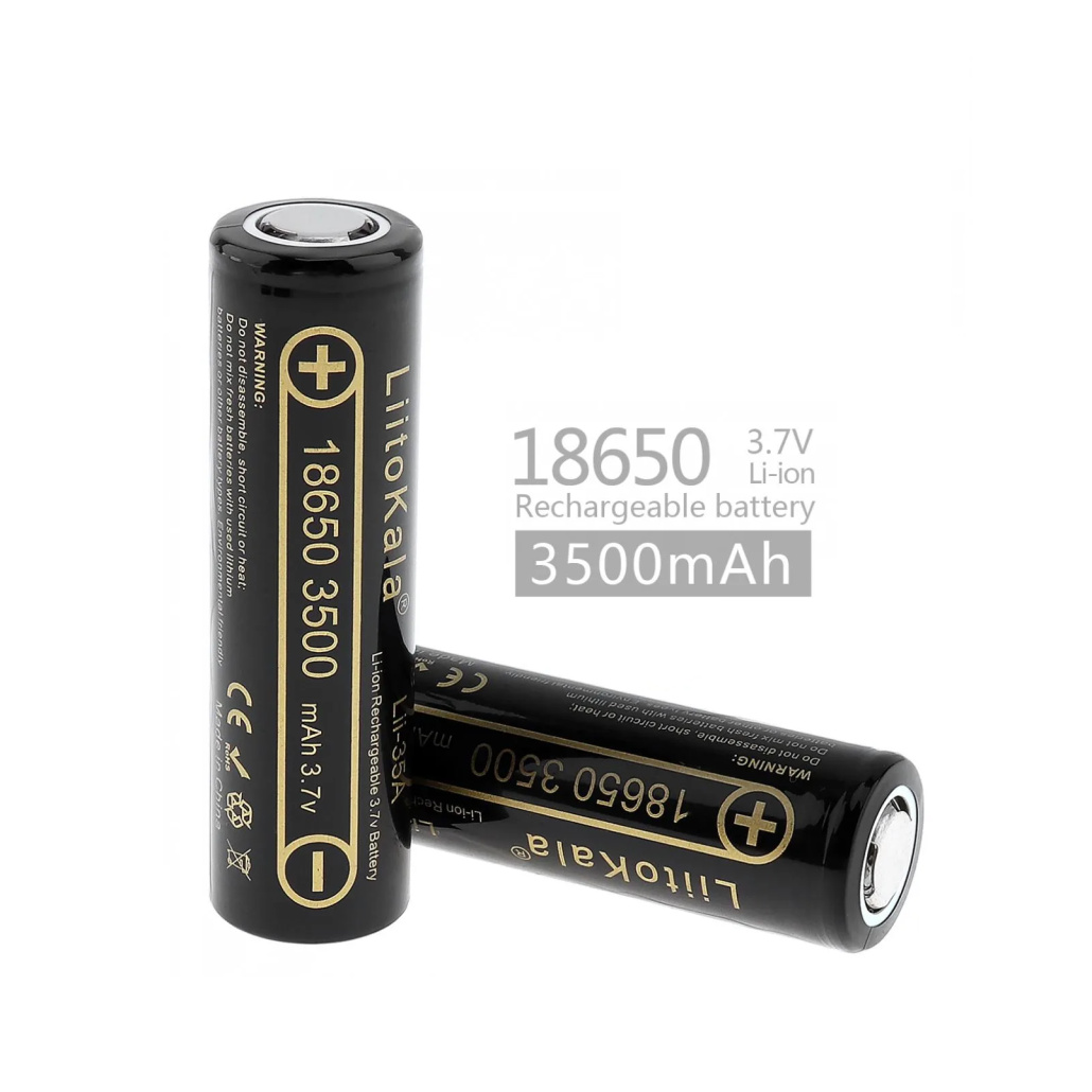 Batteri 18650 Li-ion 3500mAh Uppladdningsbart batteri. En Storsäljare! Kompakt design som passar bra för bland annat högintensiva lampor mm.