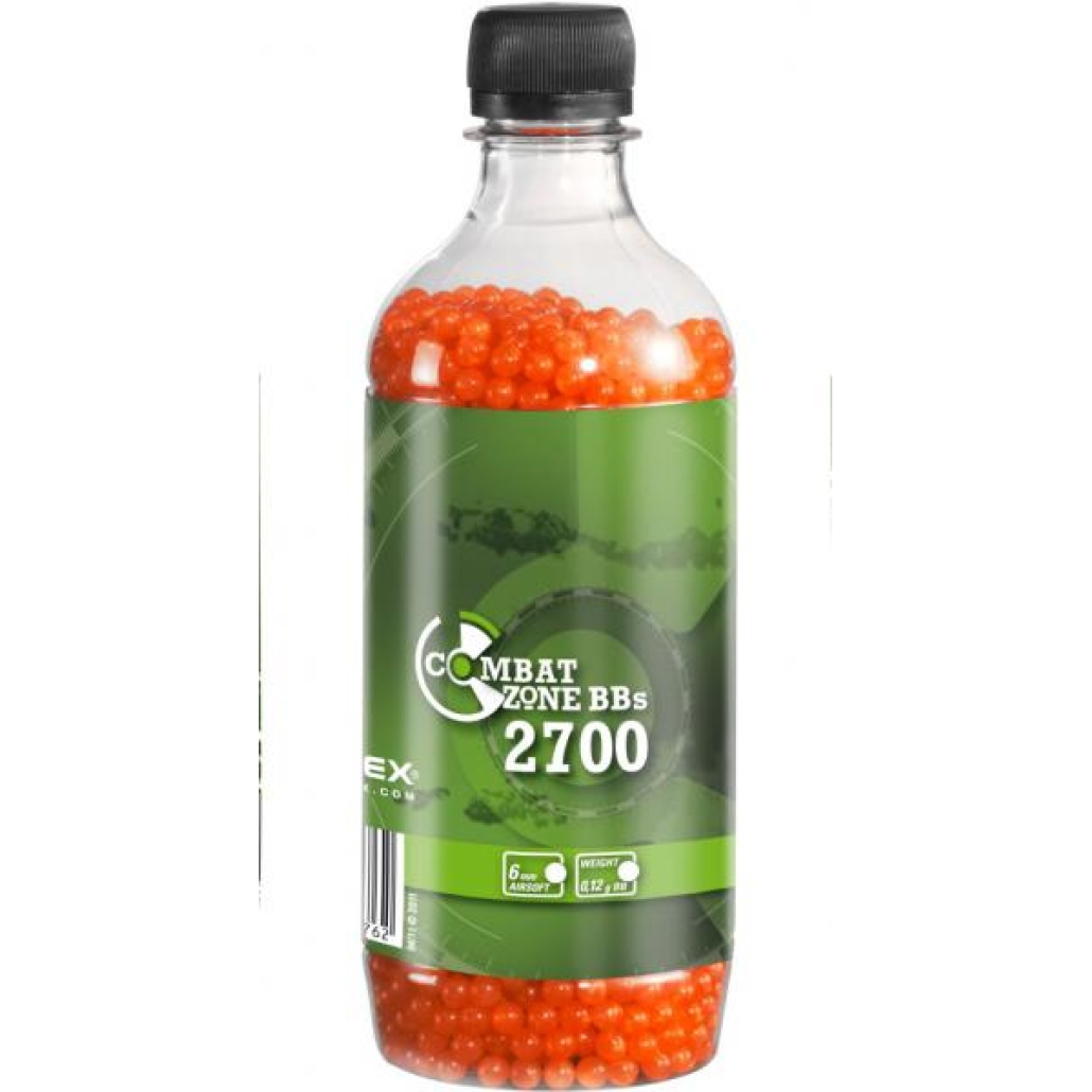 Combat Zone BB's Basic Selection 0.12g 2700st kaliber 6mm Enklare kulor till fjäderdrivna airsoft vapen som har mindre krav på exakta toleranser.