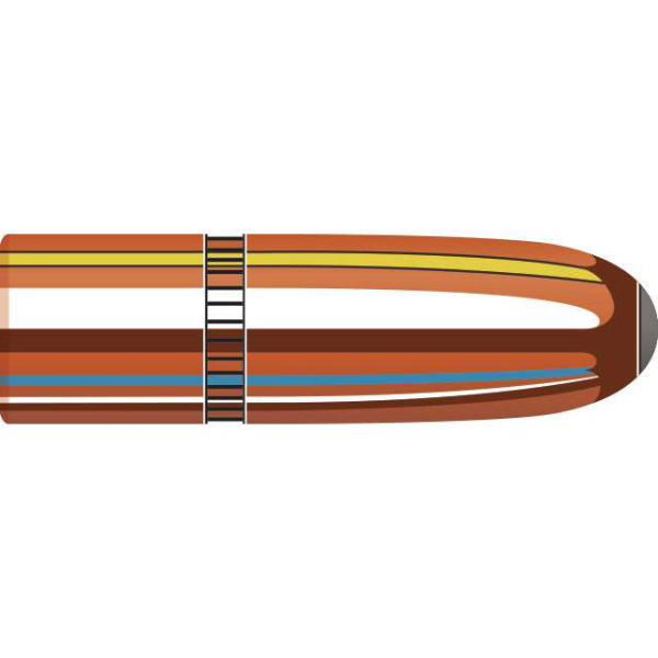 Hornadys Interlock är en traditionell jaktkula med exponerad blyspets. En av de mest ballistiska kulorna som någonsin utvecklats. 