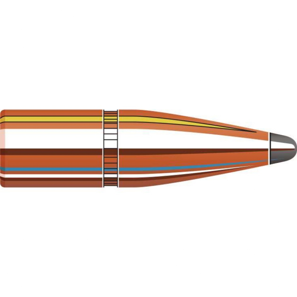 Hornady InterLock 8MM .323 är en traditionell jaktkula med exponerad blyspets. En av de mest ballistiska kulorna som någonsin utvecklats. 
