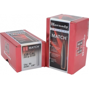 Hornady Match™ Bullets, 338 Cal .338 250 GR BTHP Match™, 50/Box