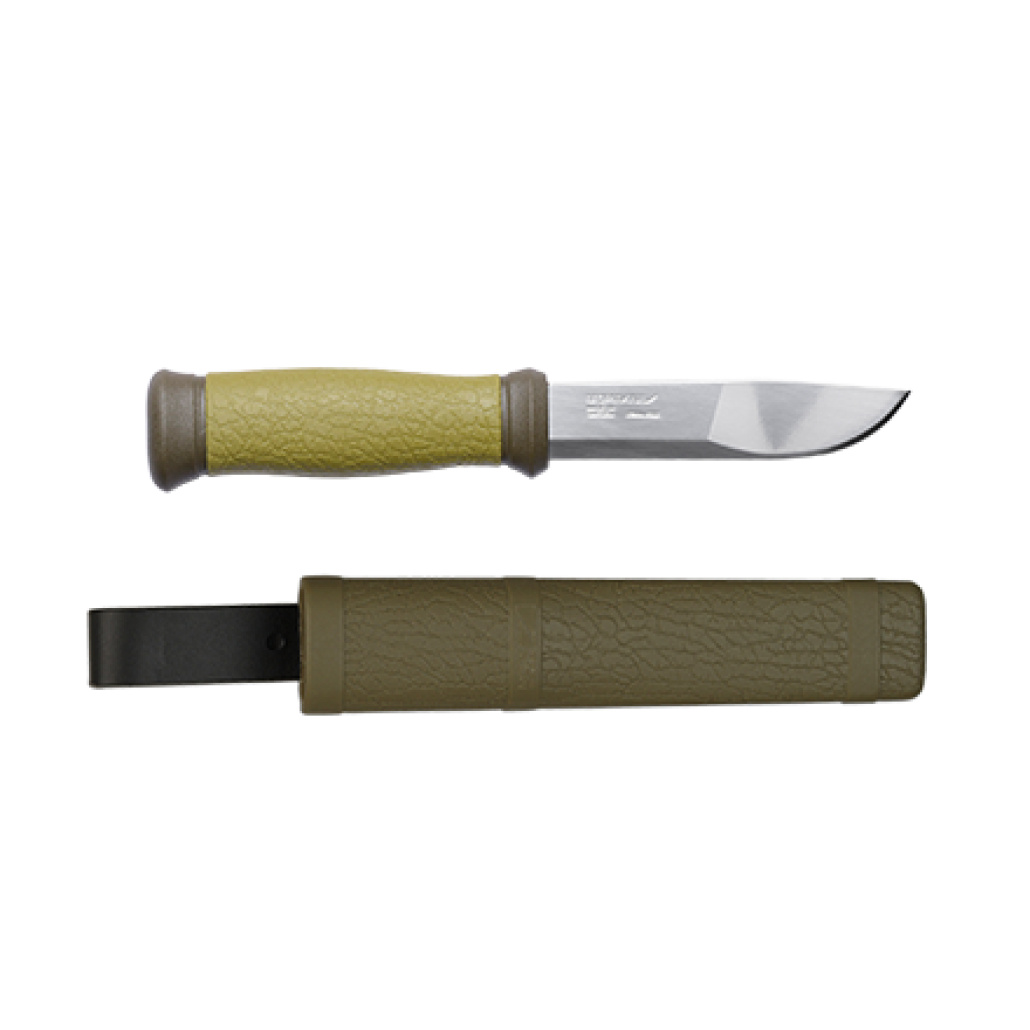 MORA 2000 GRÖN Jaktkniv En ikonisk jakt/frilufts kniv med många användningsområden på, som Svenska försvaret har som favorit, Made in Sweden!