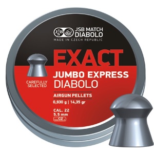JSB Exact Jumbo Express 5.52mm 0.930g 250/ask populäraste serien och en diabol som generellt framhålls som nr. 1 av en hel värld av entusiaster och tävlingsskyttar.
