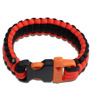 Paracord armband svart/orange omkrets 23cm