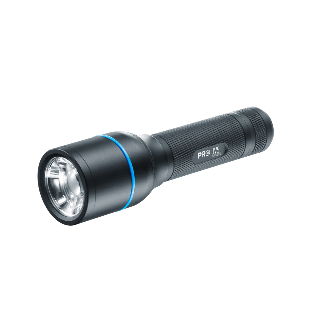 Walther Pro UV5 Ultraviolett Ficklampa Lampan kan användas för kvalitetskontroller inom industri, identifiering av värdepapper, hitta blodstänk m.m.