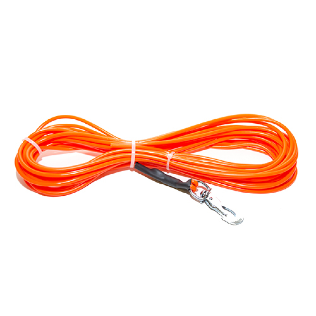 Spårlina Bredd 6 mm Orange Effektiv spårlina tillverkad för spårträning! Den runda linan består av PVC med en kärna av treslagen polyesterull. lämpar sig mycket väl till eftersöket eller vid spårträning, håller sig mjuk och flexibel även på vinterhalvåret, snö och smuts fastnar ej på linan samt är mycket lättarbetad då den ej fastnar så lätt i buskar träd eller stubbar, en mycket hög bra kvalité! Köldhärdad ner till ca -15°c.