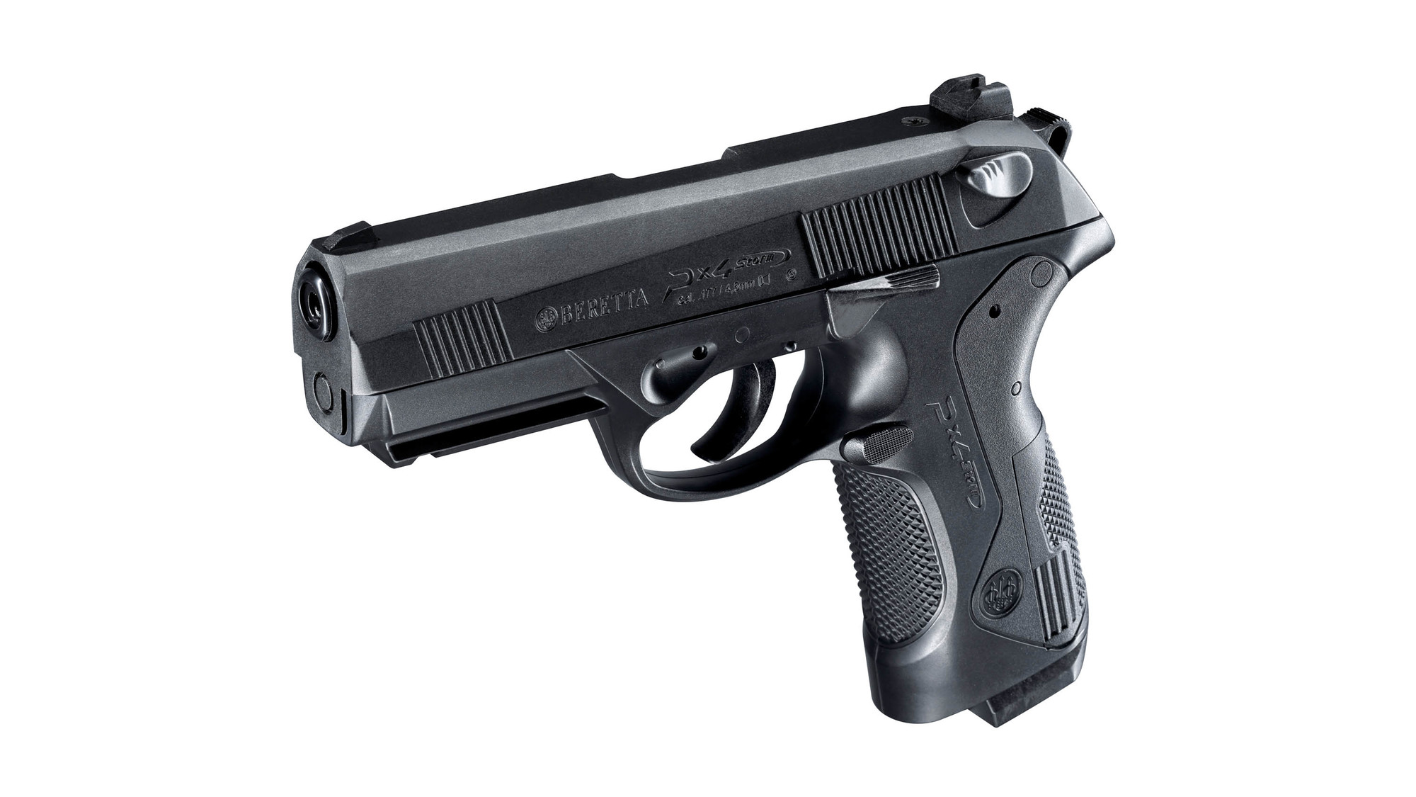 Beretta PX4 Storm Co2 är en välgjord luftpistol från världsledande Umarex. Semiautomatisk och kolsyredriven konstruktion med blowback funktion.