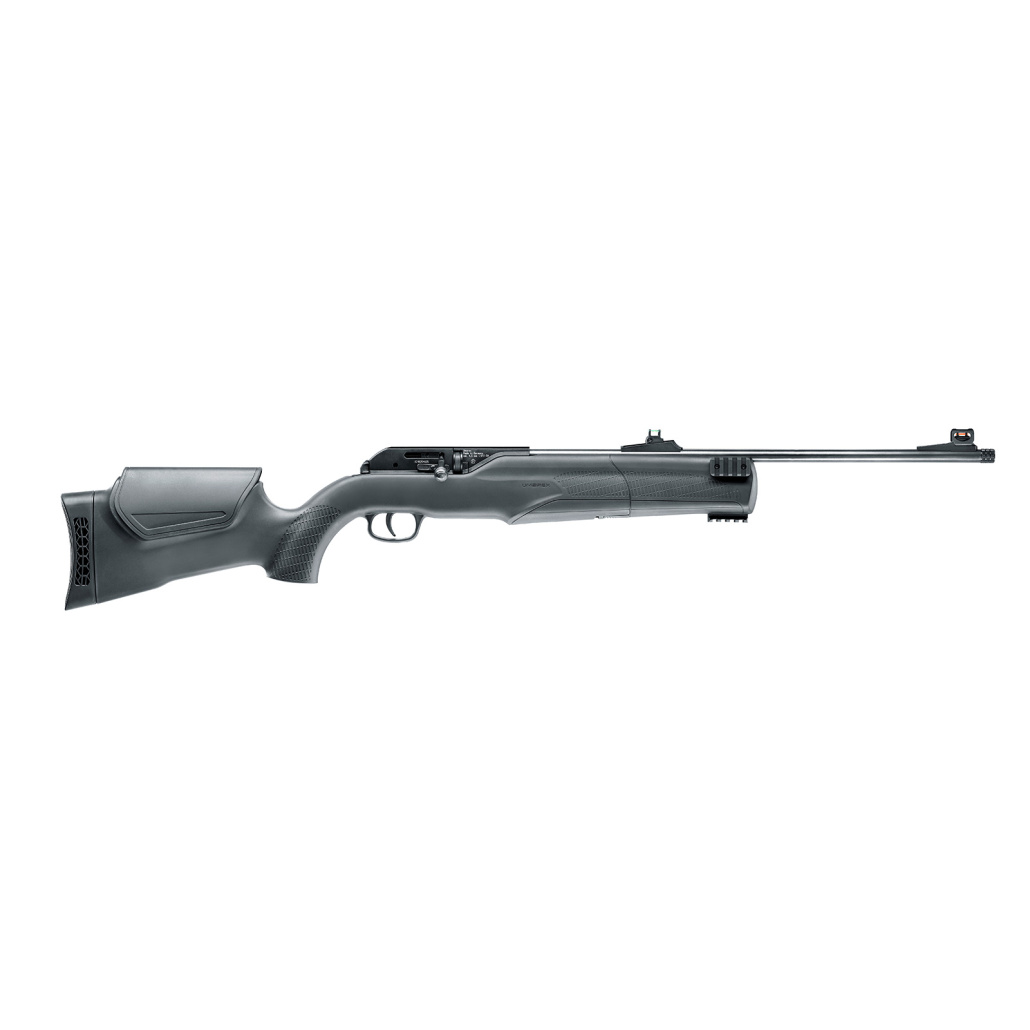 Umarex 850 M2 4.5mm 7.5J Co2 är ett kolsyredrivet luftgevär som skjuter diaboler, drivs med 88g kolsyrepatroner. Går att ansluta adapter för 12g tuber.