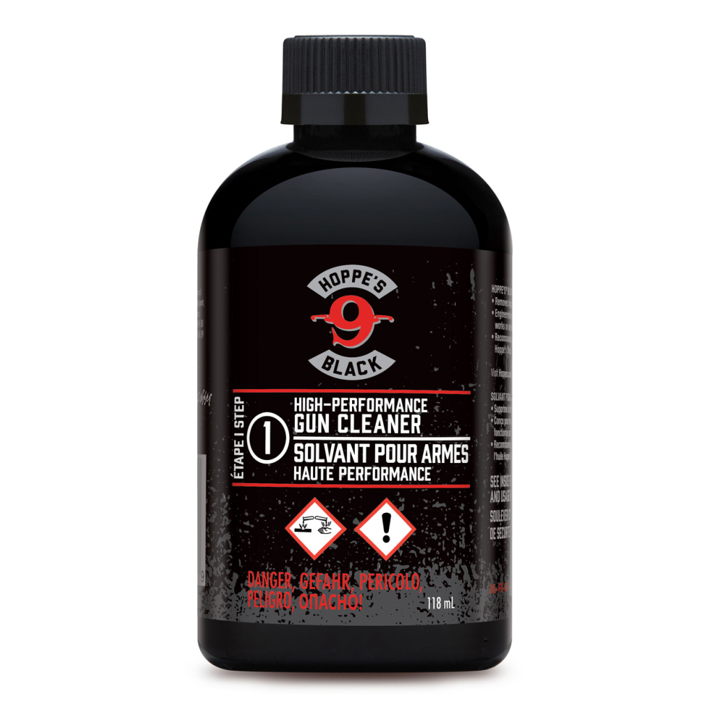 Hoppe's Black Gun Cleaner Kraftfull solvent som löser inbrända krutrester. Hoppe’s Black är ett mycket effektivt rengöringssystem i tre steg.
