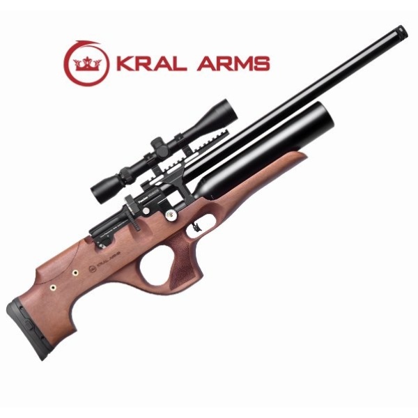 Kral Puncher Nemesis Wood PCP Luftgevär 5,5mm: En kraftfull och stilfull PCP-luftgevär med trästock. Perfekt för precisionsskytte och jakt. Med en kaliber på 5,5 mm erbjuder det utmärkt träffsäkerhet. Designad av Kral Arms för att leverera hög prestanda och pålitlighet. Upptäck den perfekta kombinationen av skönhet och kraft med detta luftgevär.