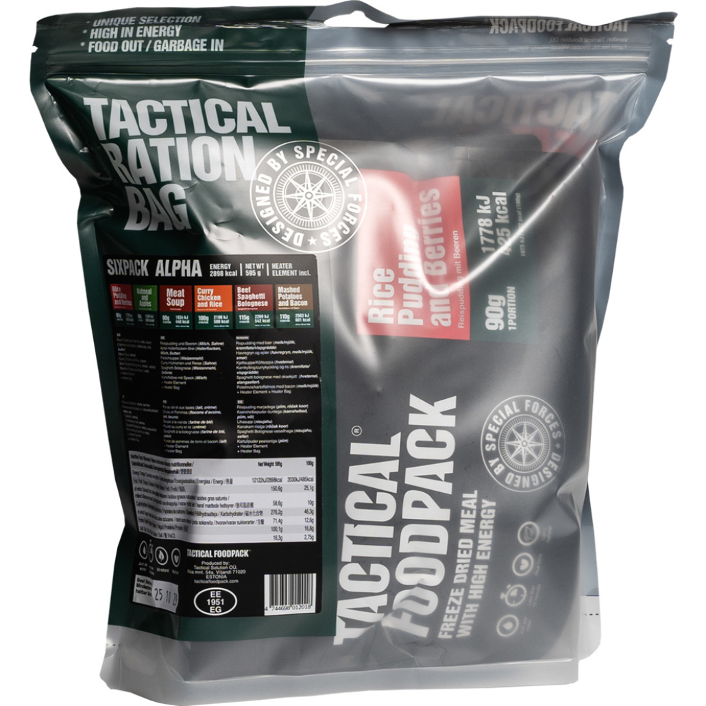 Tactical Foodpack Six Pack Alpha sex måltider, räcker till en 2-dagars hike. Tactical, Den bästa frystorkade maten!