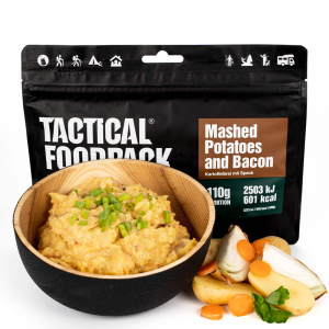 Tactical Foodpack Mashed Potatoes and Bacon Hemmagjord potatismos gjord på äkta potatis och mjölk med knaperstekt bacon.