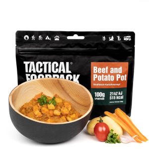 Tactical Foodpack Beef and Potato Pot Biff- och potatisgrytan är deras tolkning av Prags gulasch! Utan konserveringsmedel och tillsatser.