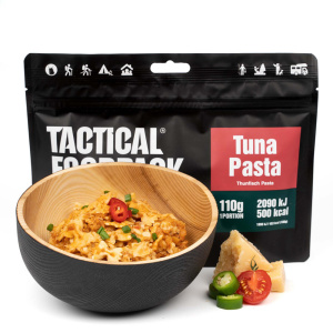 Tactical Foodpack Tuna Pasta Krämig tomatpasta med tonfisk och örter med en twist av kanel. Det här receptet är inspirerat av Jamie Oliver.