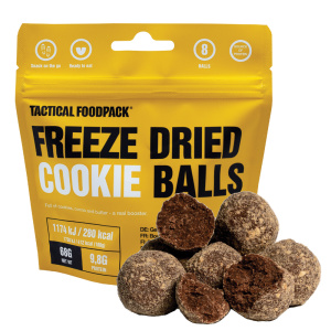 Tactical Foodpack Freeze Dried Cookie Balls Frystorkade chokladbollar, krossade kex, socker, kakao och smält smör!