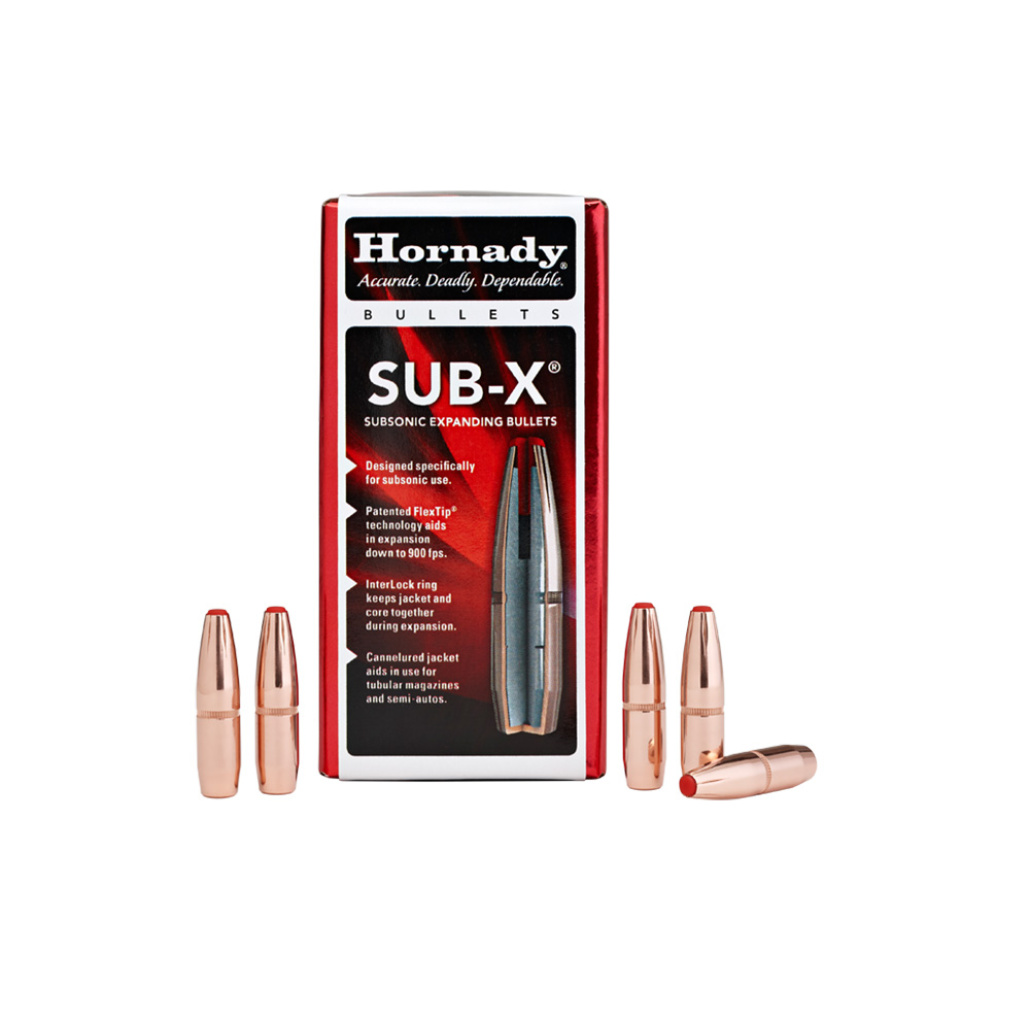 Hornady Sub-X Bullets 35 deliver big results without a big bang! Designed to provide deep penetration below the speed of sound!