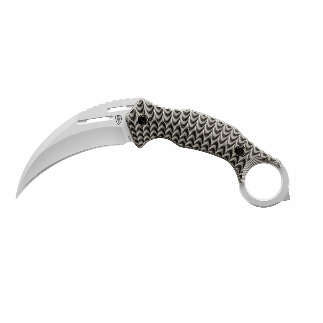 Karambit Elite Force EF715 This knife is conspicuous for its clawlike karambit shape and two-color pattern on the handle.