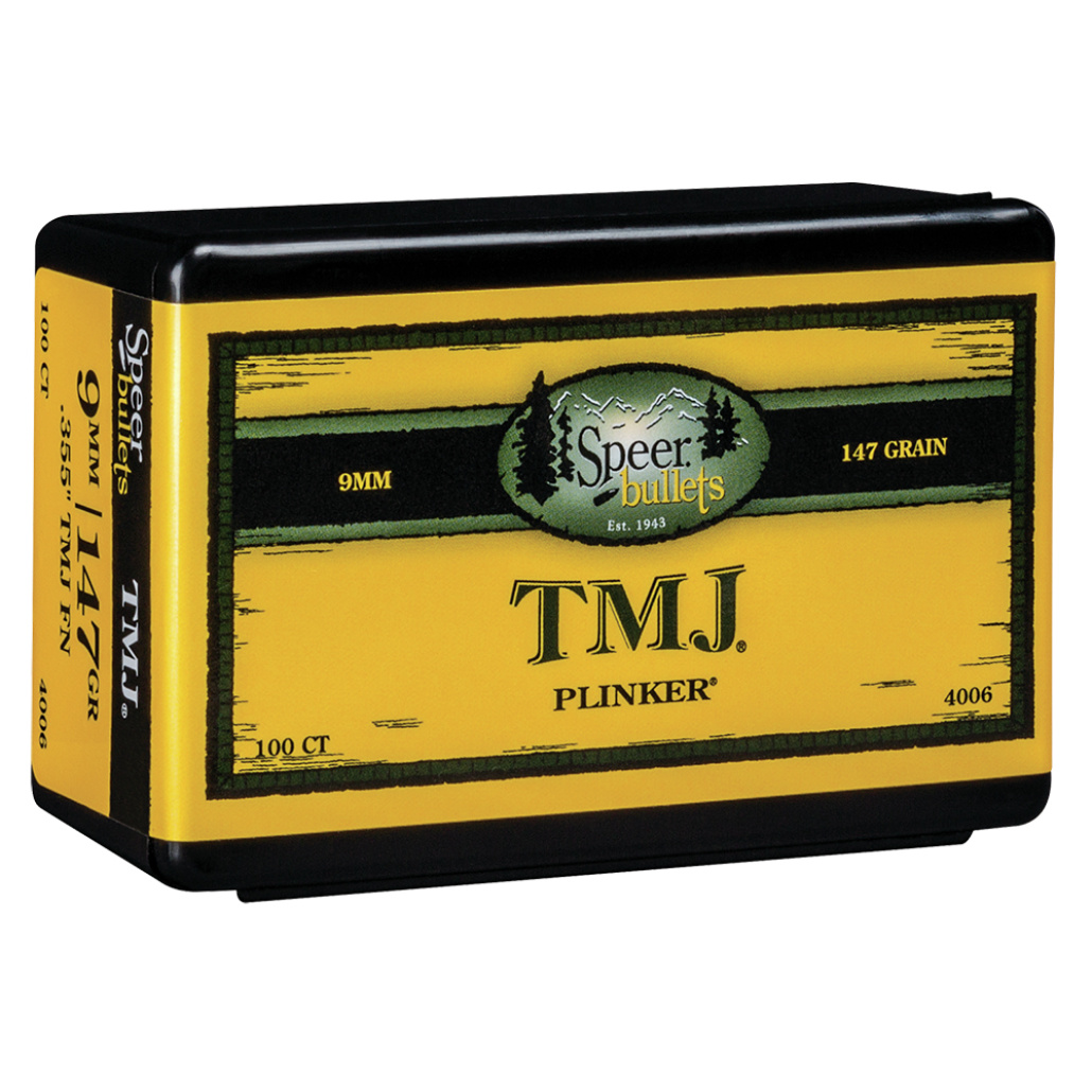 Speer Bullets Target 9mm It’s cleaner, more accurate and more consistent than any FMJ. Reduces fouling and airborne lead. Levereras i 100/box.