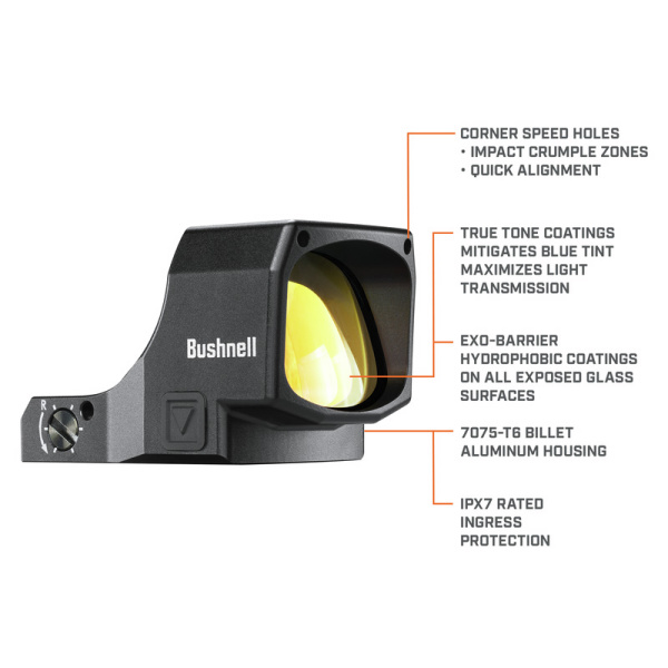 Bushnell RXM-300 reflexsikte Byggt för att fungera i alla syften, från tävling till jakt! 4 MOA-punkt med automatisk 12 ljusstyrke inställningar!