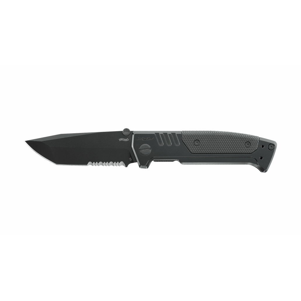 Walther PDP Steel Frame Tanto Black för med sig egenskaperna hos den framgångsrika Performance Duty Pistol till den toppmoderna världen av taktiska knivar.