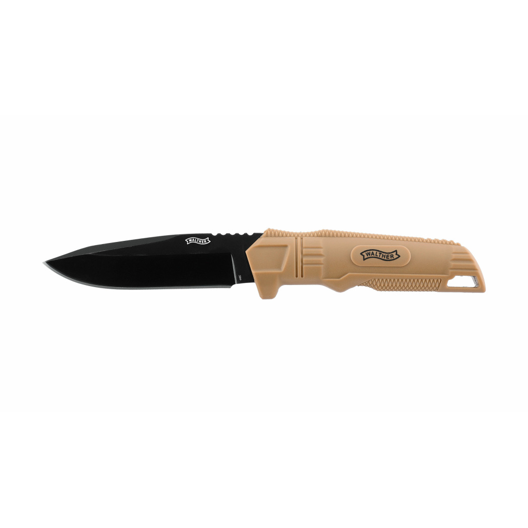 Walther BUK Backup Knife en förstklassig taktisk kniv. Bladet är tillverkat av tåligt 440C-stål med en tjocklek på 4,5 mm med en hållbar beläggning.