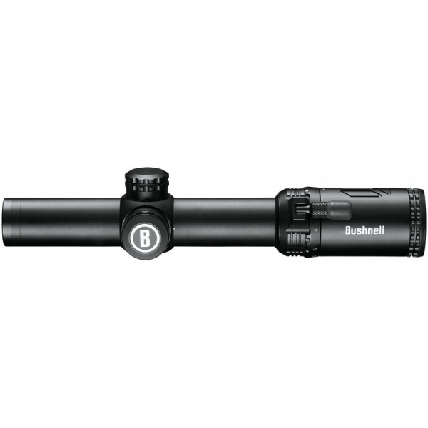 Bushnell AR Optics 1-8x24 är ett belyst sikte med där två Throw Down PCL Lever i olika längd ingår för att kunna växla förstoring snabbt och optimalt. 