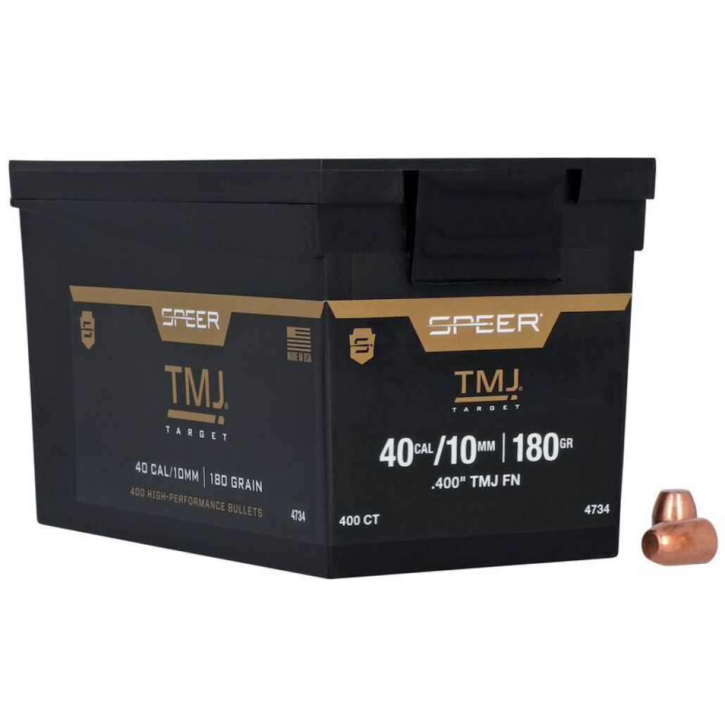 Speer TMJ Bullets 40 Cal (.400) FN 180gr 400/Bulk It's cleaner, more accurate and more consistent than any FMJ. BC (G1):  .143 SD:  0,161
