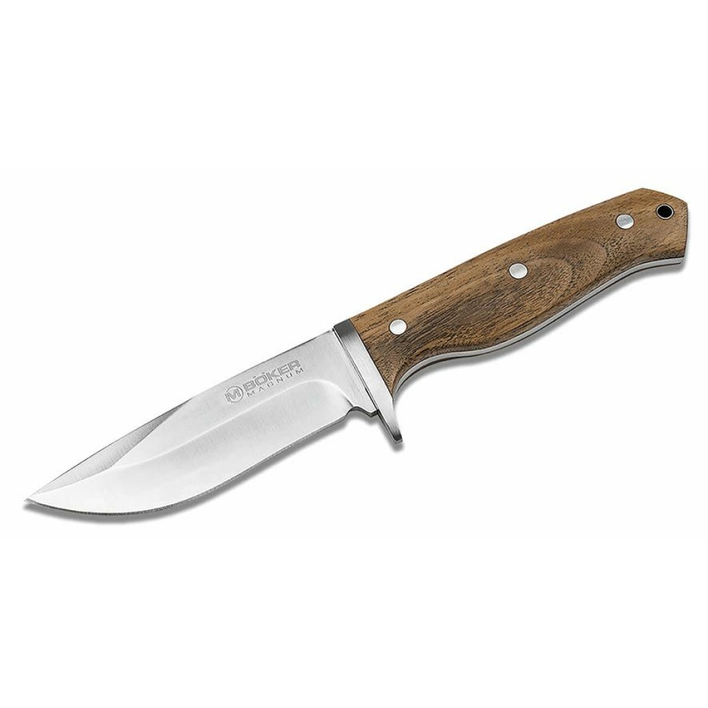 Böker Magnum Walnut Drop begränsar sig inte och riktar sig lika mycket till bushcrafters, jägare som tillfälliga användare som letar efter en högkvalitativ kniv till ett mycket attraktivt pris.