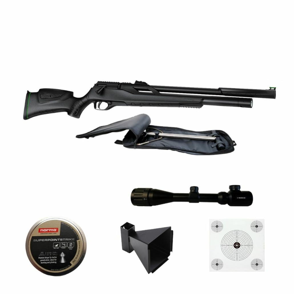 Artemis T-Rex PCP Paketerbjudande är ett svårslaget pcp paket, ytterst prisvärt! Gevär, Kikarsikte, Ammunition, Kulfång, Måltavlor samt pcp pump!