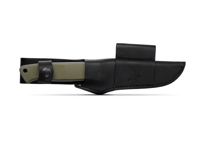 Benchmade 163-1 Bushcrafter tålig överlevnadskniv som gör sig bäst i vildmarken. Ett 23cm premiumblad som klarar alla uppgifter, ett vädertåligt G10 handtag