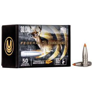Federal Premium Trophy Bonded Tip Bullets 30 Cal (.308) 165gr 50/Box