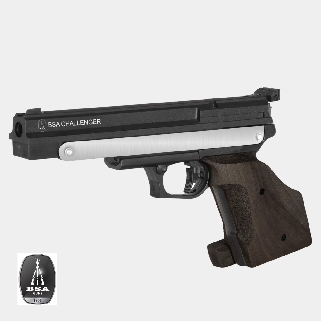 BSA Challenger 4.5mm Diaboler Black en enkelskottsluftpistol, som laddas via en traditionell brytfunktion. Modellen har mycket bra balans och precision.