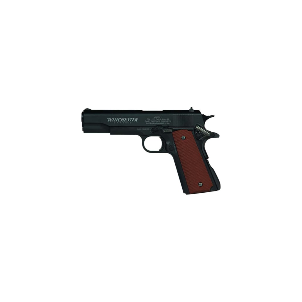 Winchester Model 11 .177 CO2 BB rejäl vikt på 0,9 kg för denna pistol och den realistiska blowback-funktionen gör skytte upplevelsen bara ännu bättre.