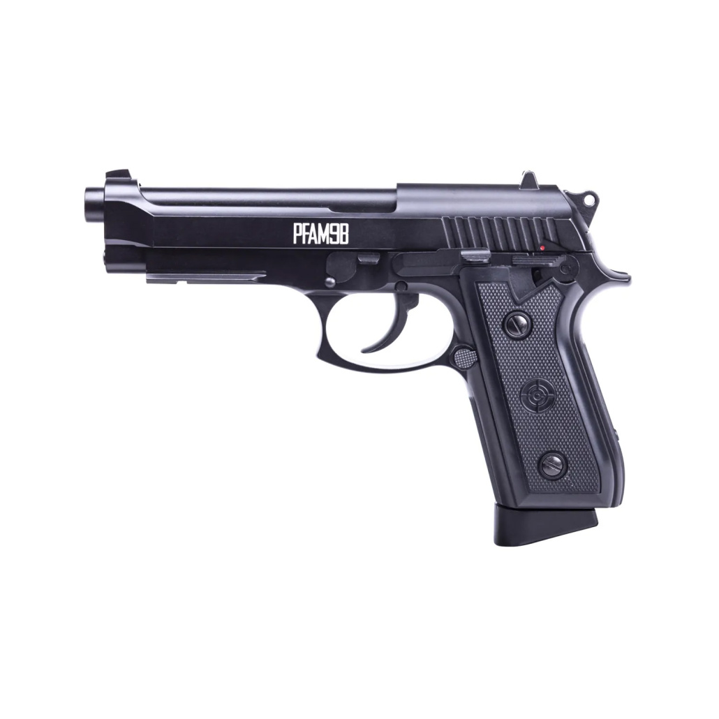 Crosman PFAM9B Full Auto 4.5mm BB fullstor luftpistol för skyttar som vill ha realistisk hantering och valbara eldlägen. Hel och halvautomatisk luftpistol.