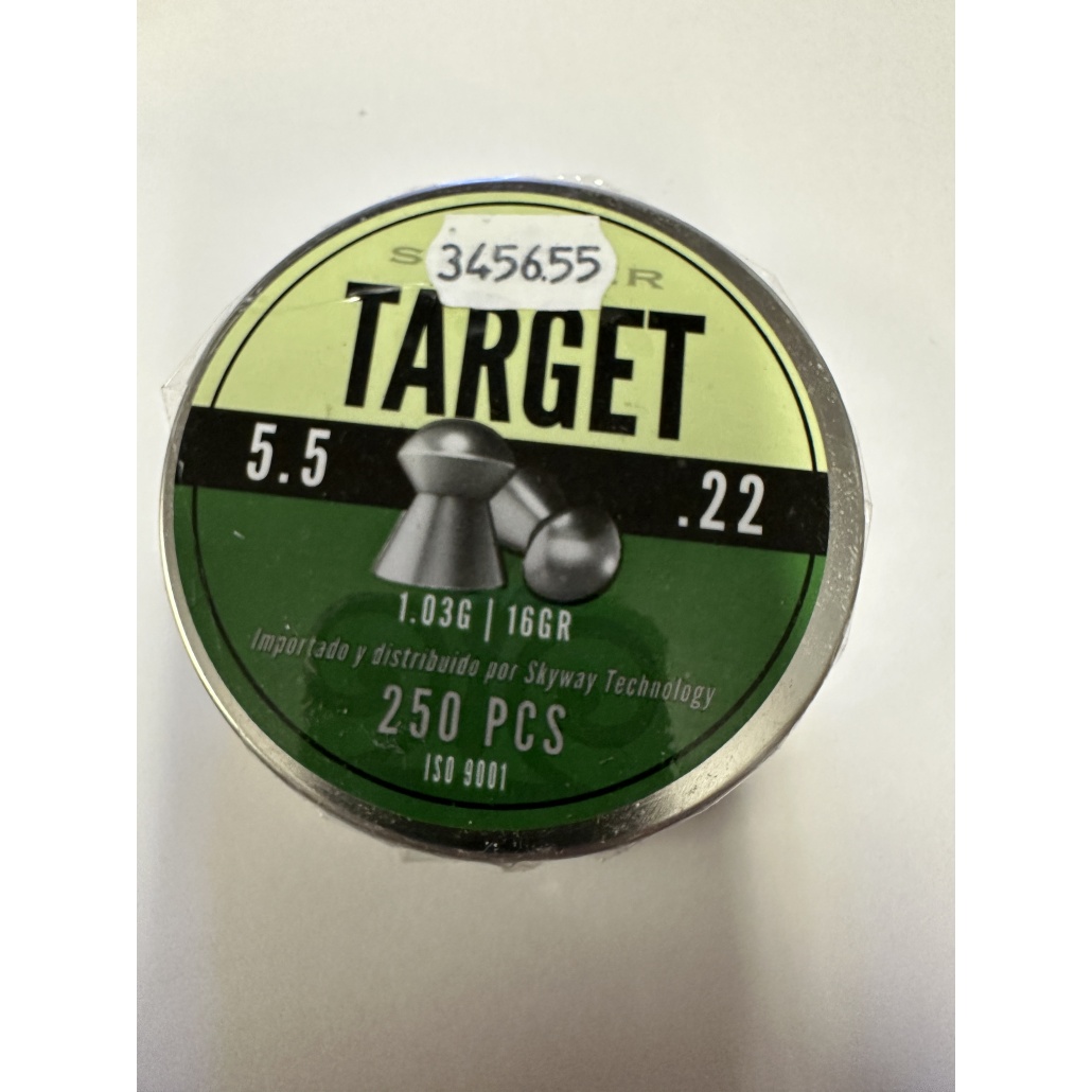 Stinger TARGET 5.5mm .22 1.03g 250ask Med sin aerodynamiska domed-design (rundnosform) och optimerade vikt är detta det självklara valet för dig som kräver absolut topprestanda av ditt luftvapen.