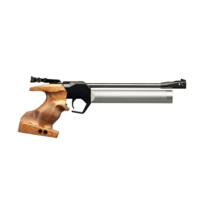 Snowpeak PP30 4.5mm PCP I Lager, 6.295:- NYHET 2026! En matchpistol för den som vill börja med pistolskytte. Justerbart avtryck och grepp i valnöt.