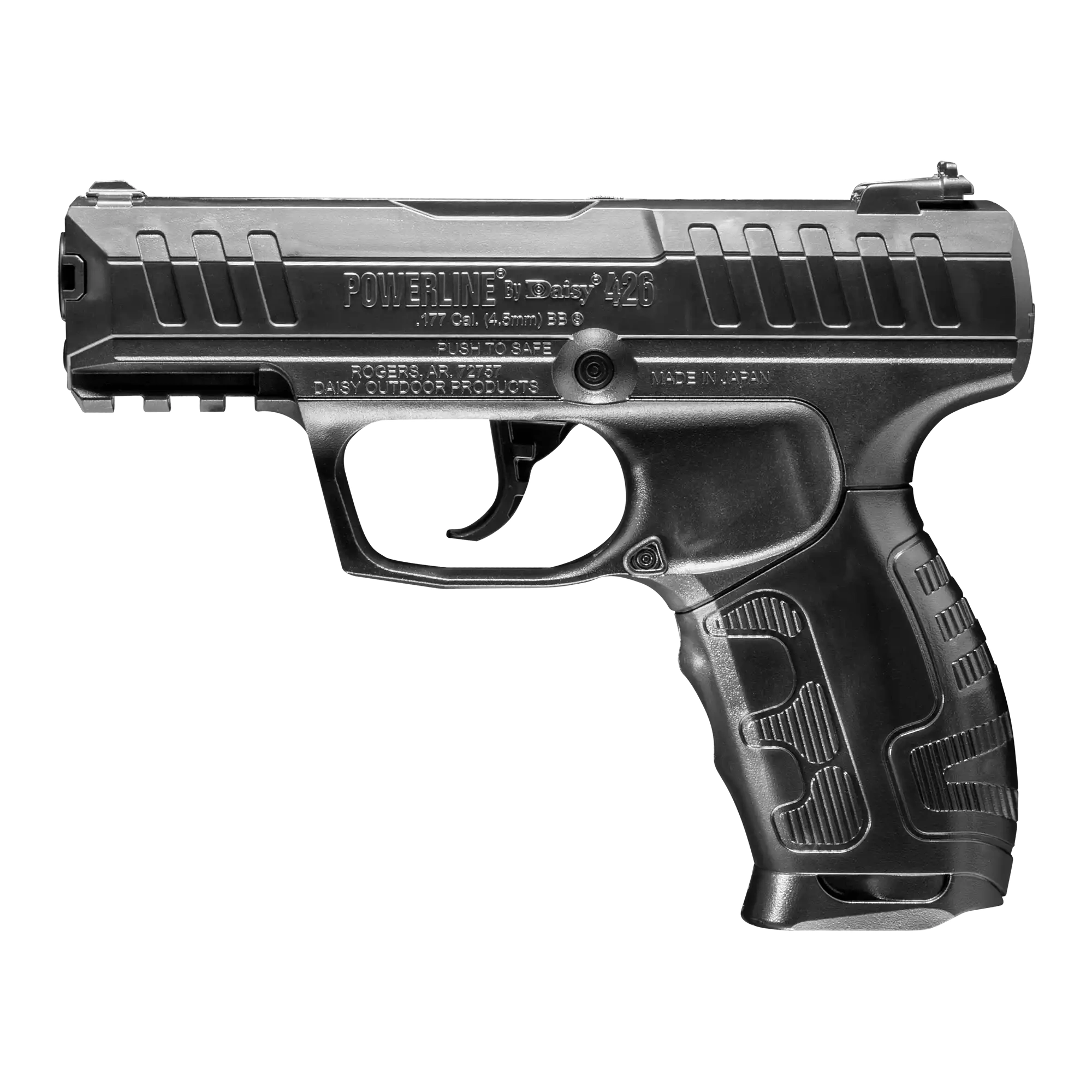 Daisy Model 426 Powerline Co2 BB´s En trevlig luftpistol för nybörjare eller lite yngre skyttar, pålitlig enkel konstruktion för plinking, 15 bb kulor i magasinet ger mer konsekvent skytte, manuell säkring!
