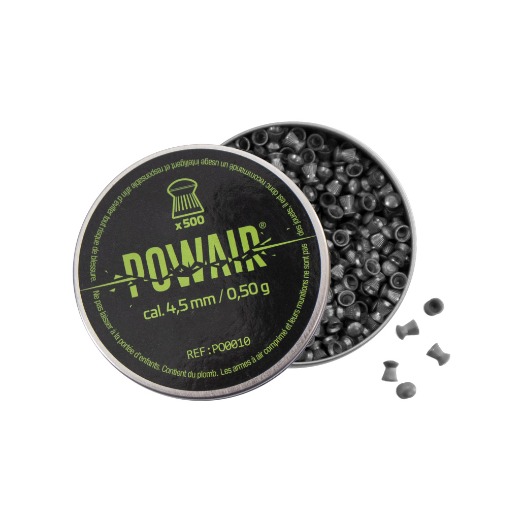 POWAIR Rundnosad Diabol 4.5mm 0.50g 500st är en högkvalitativ diabol framtagen för precisionsskytte och träning med luftgevär och luftpistol i kaliber 4,5 mm (.177).