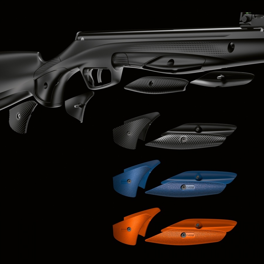 Multi Grip System, (only on syntetic finish rifles) Utbytbara grepp ytor!